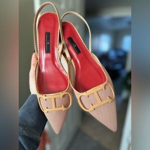 Mesh Slingback Pumps by Carolina Herrera